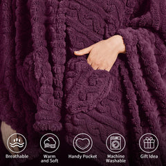 Dgsfmi poncho porté sur canapé pour détente au salon