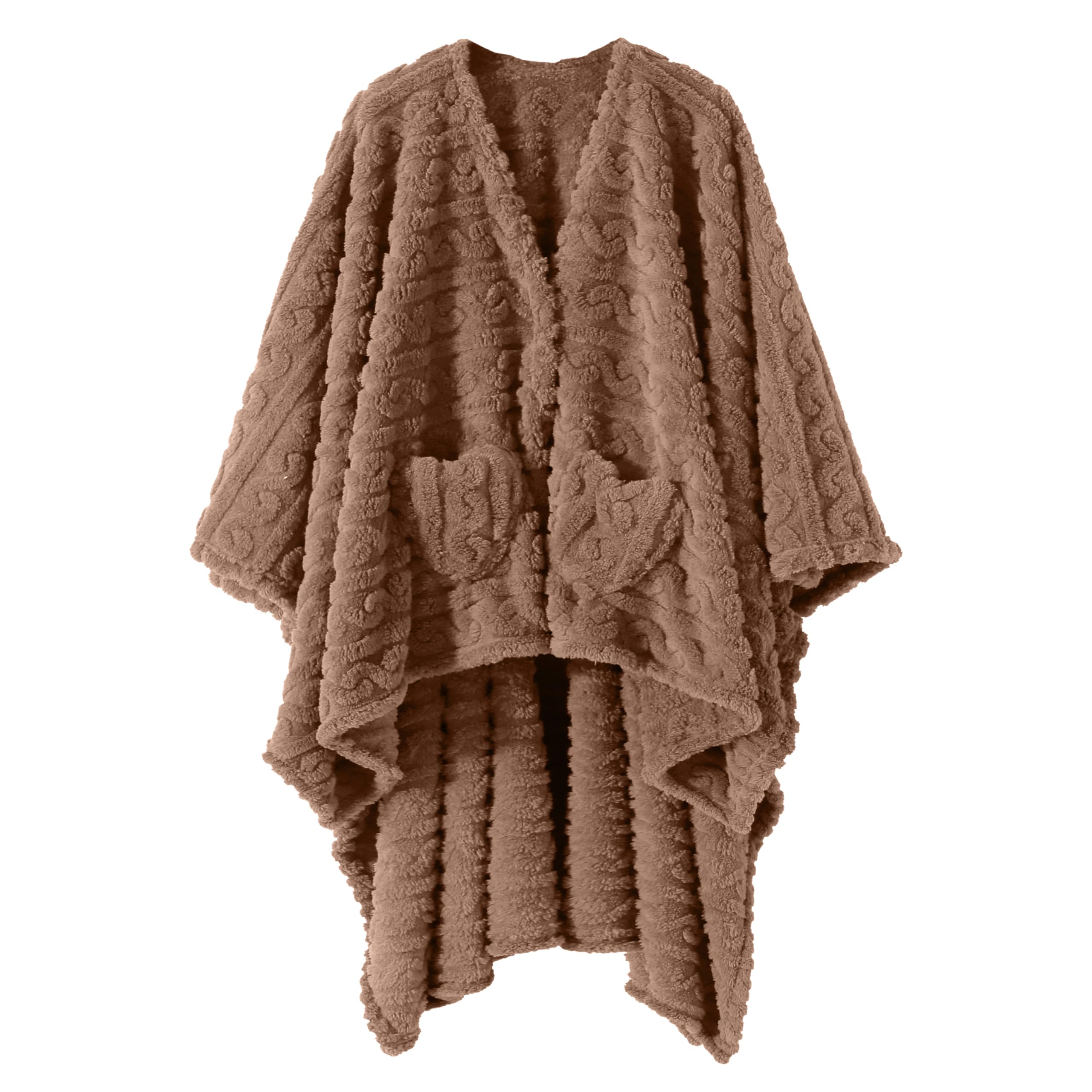 Dgsfmi poncho présenté de face montrant la coupe ample et chaleur