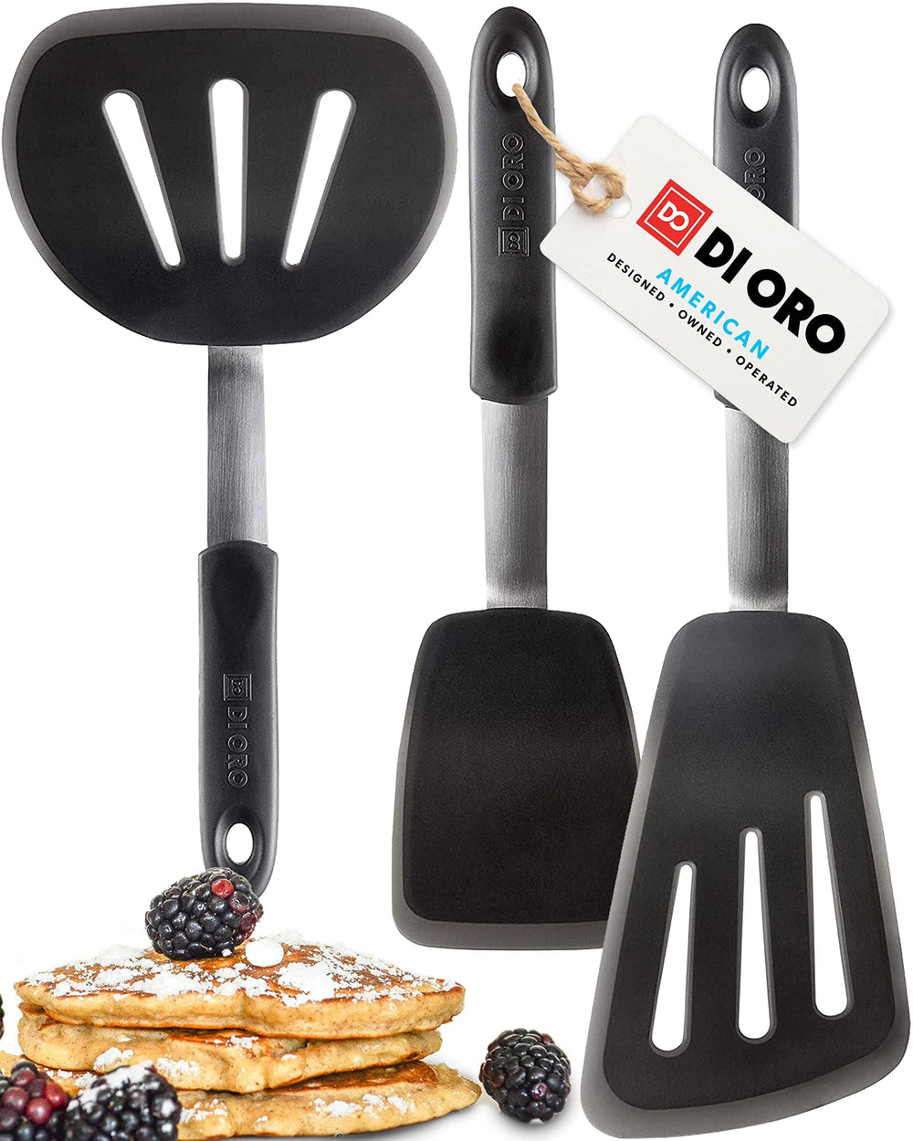 DI ORO vue avant des trois spatules, organisation compacte et gain de place