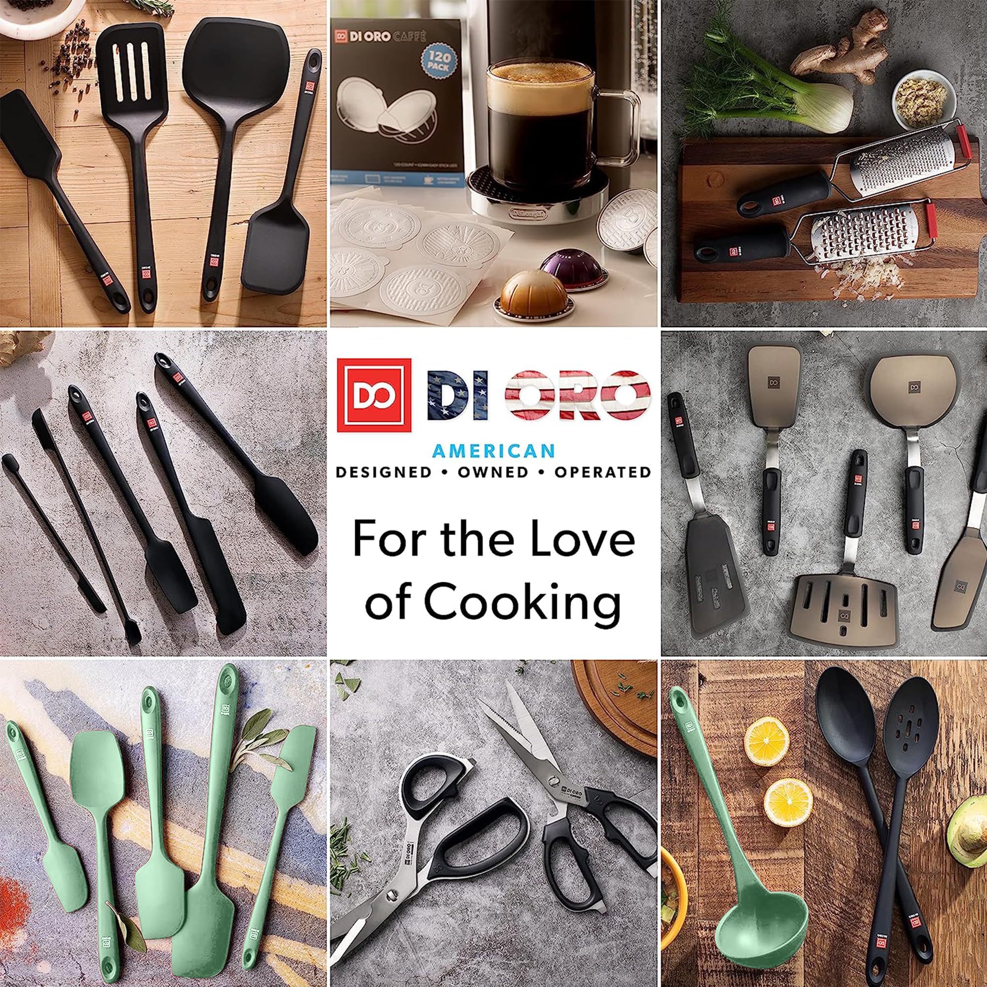 DI ORO spatules prêtes pour lave-vaisselle et rangement hygiénique