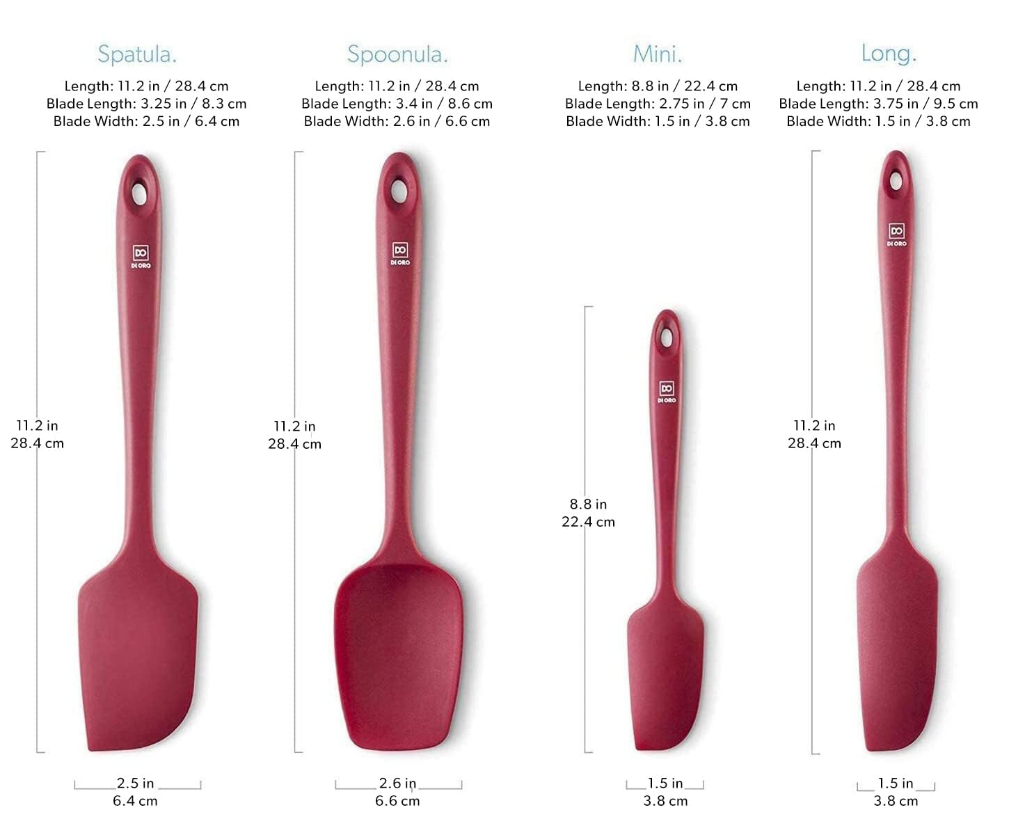 di Oro Living spatule raclant le fond d'un bocal illustrant l'efficacité pour récupérer sauces et condiments