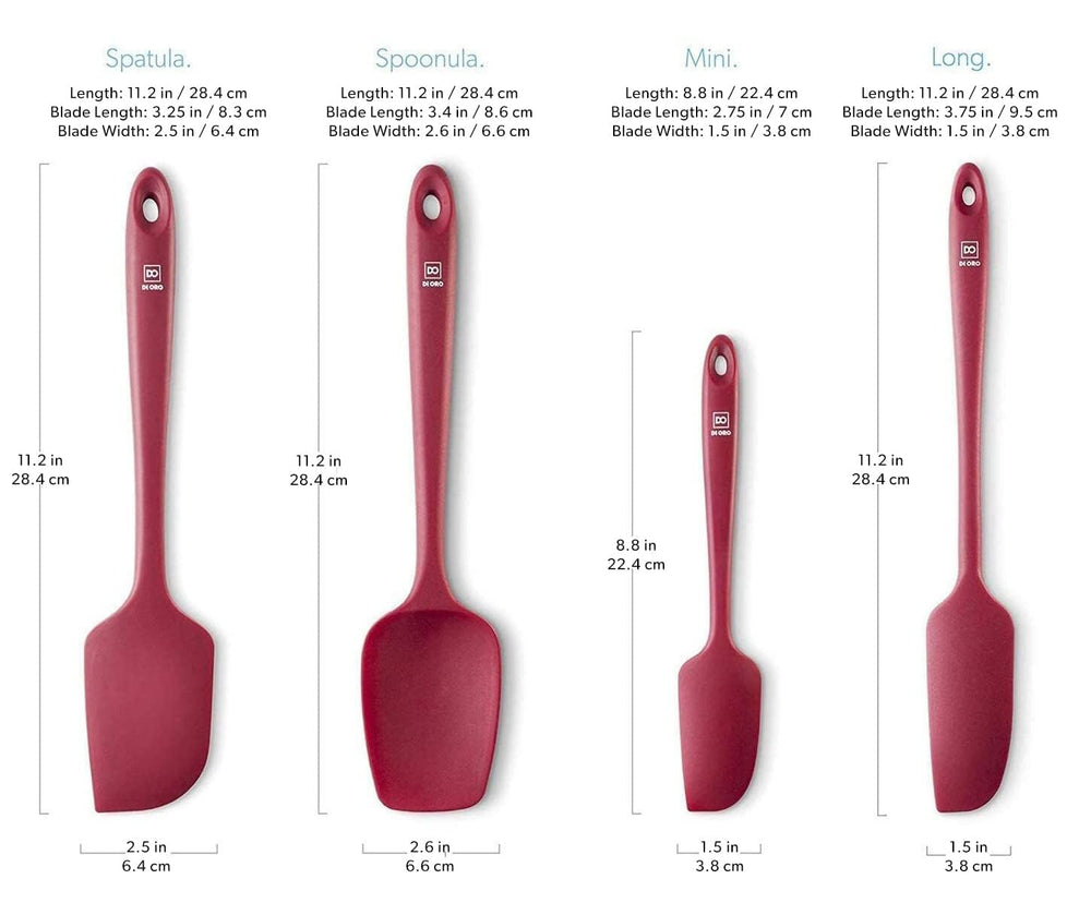 di Oro Living spatule raclant le fond d'un bocal illustrant l'efficacité pour récupérer sauces et condiments