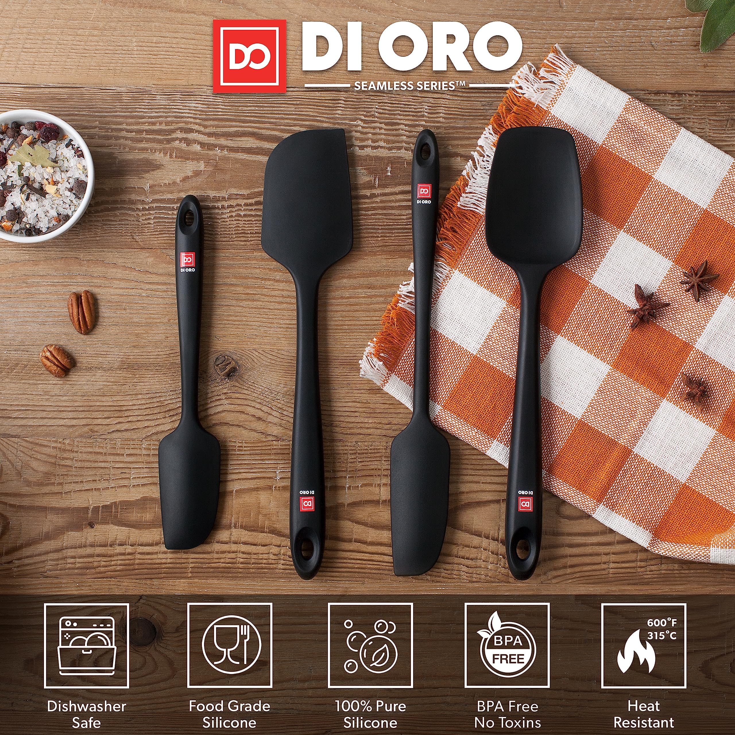 di Oro spatules en usage mélangeant pâte épaisse efficacité et confort