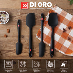 di Oro spatules en usage mélangeant pâte épaisse efficacité et confort