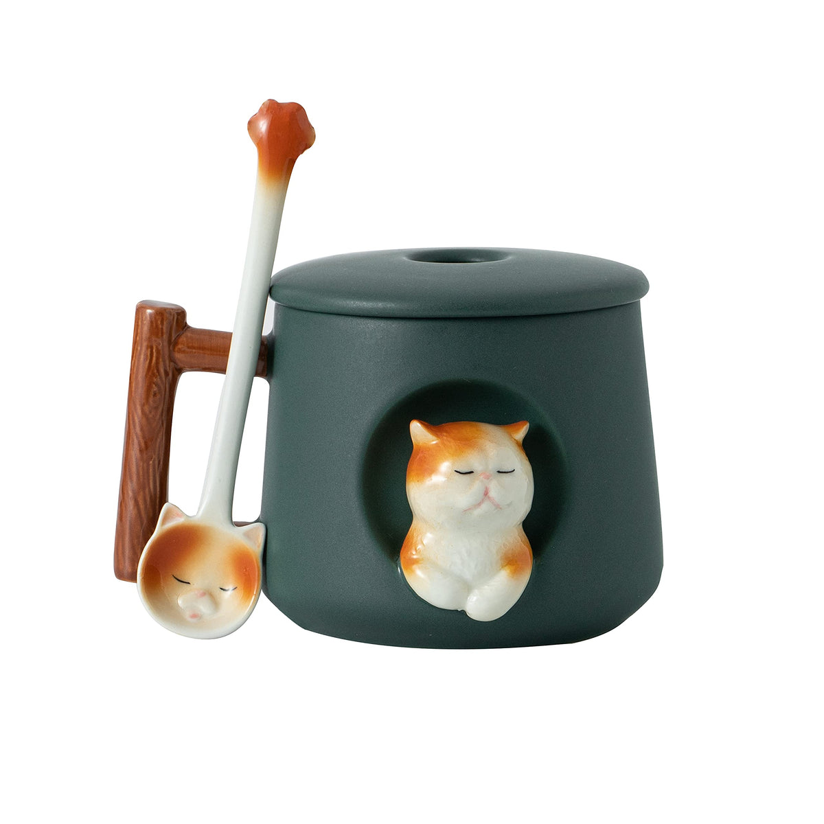 DIHOclub tasse vue de face montrant le chat 3D et l'esthétique mignonne