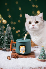 DIHOclub tasse profil avec chat en relief offrant une prise chaleureuse