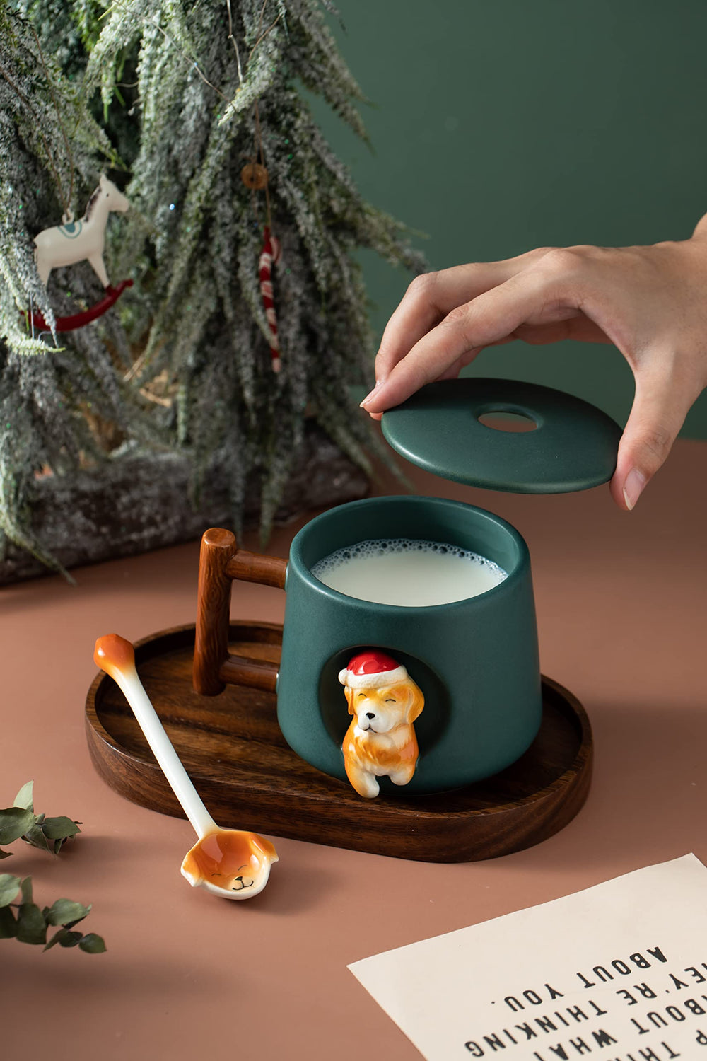 DIHOclub tasse anse texturée effet bois pour prise confortable