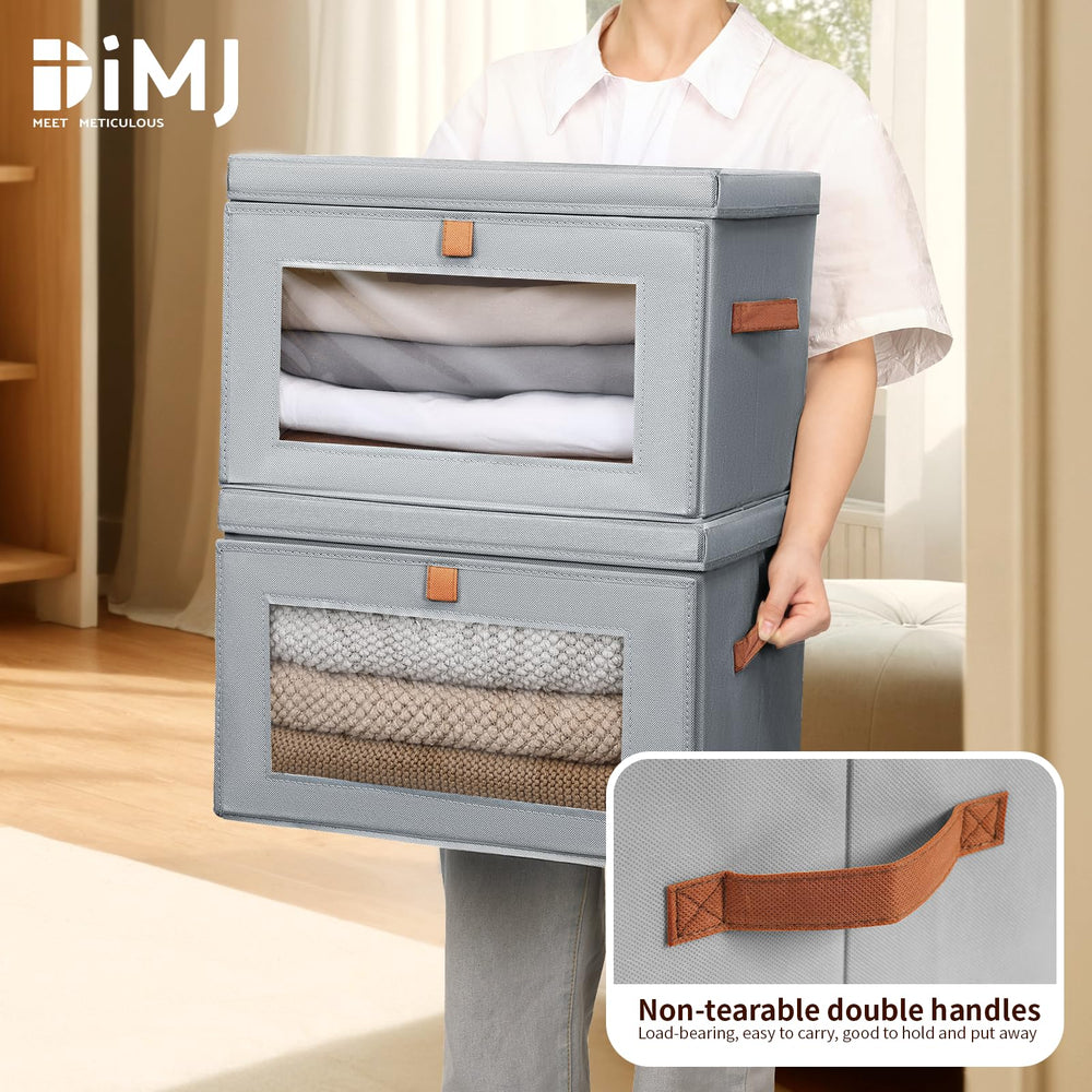 DIMJ boîtes empilées sur étagère pour gain de place vertical