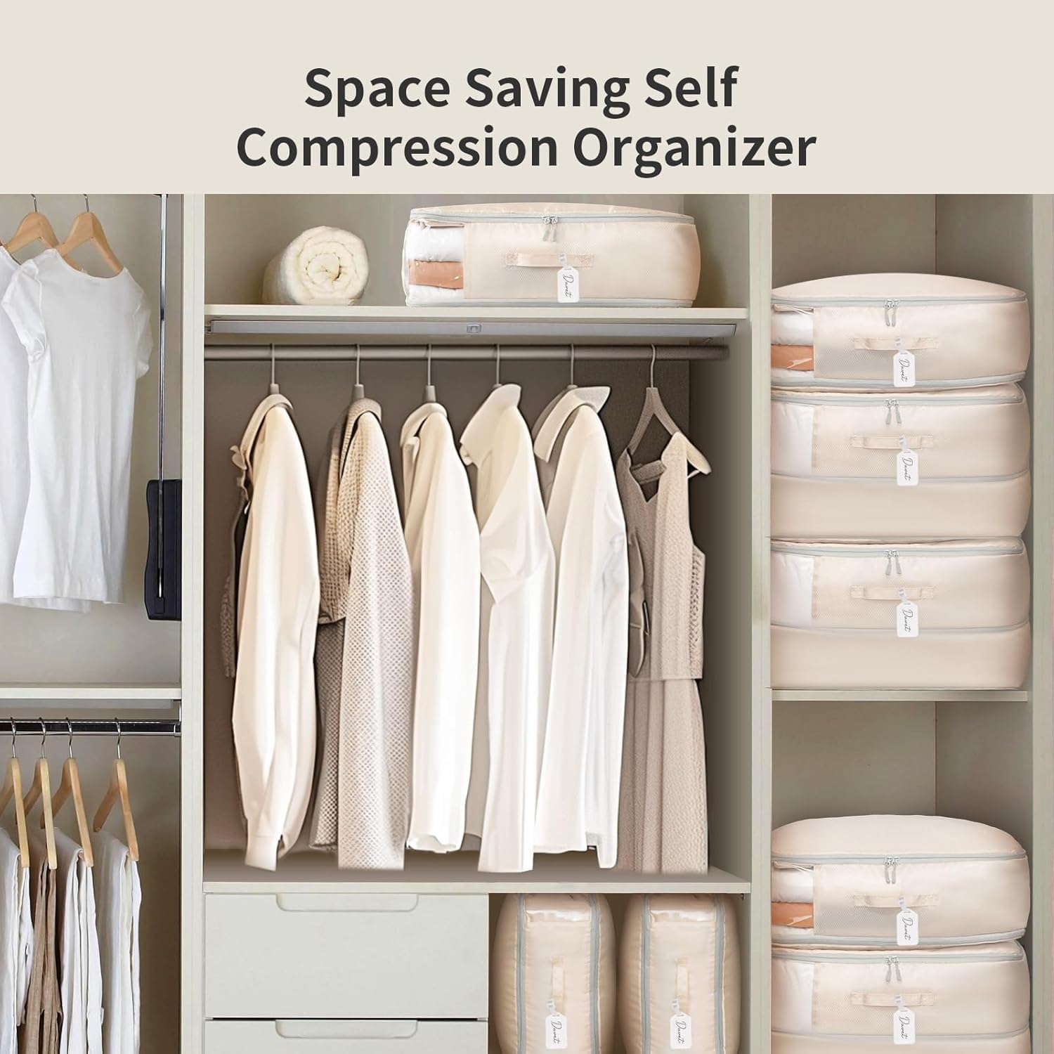 DIMJ couette compressée dans le sac économisant de l'espace dans le placard