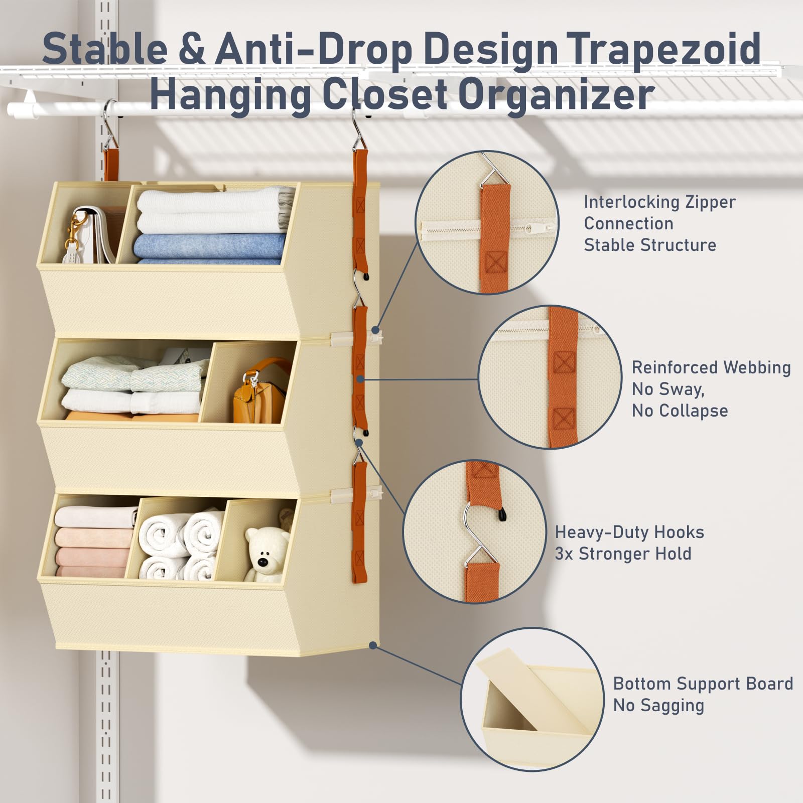 DIMJ intérieur avec diviseurs modulables pour rangement organisé