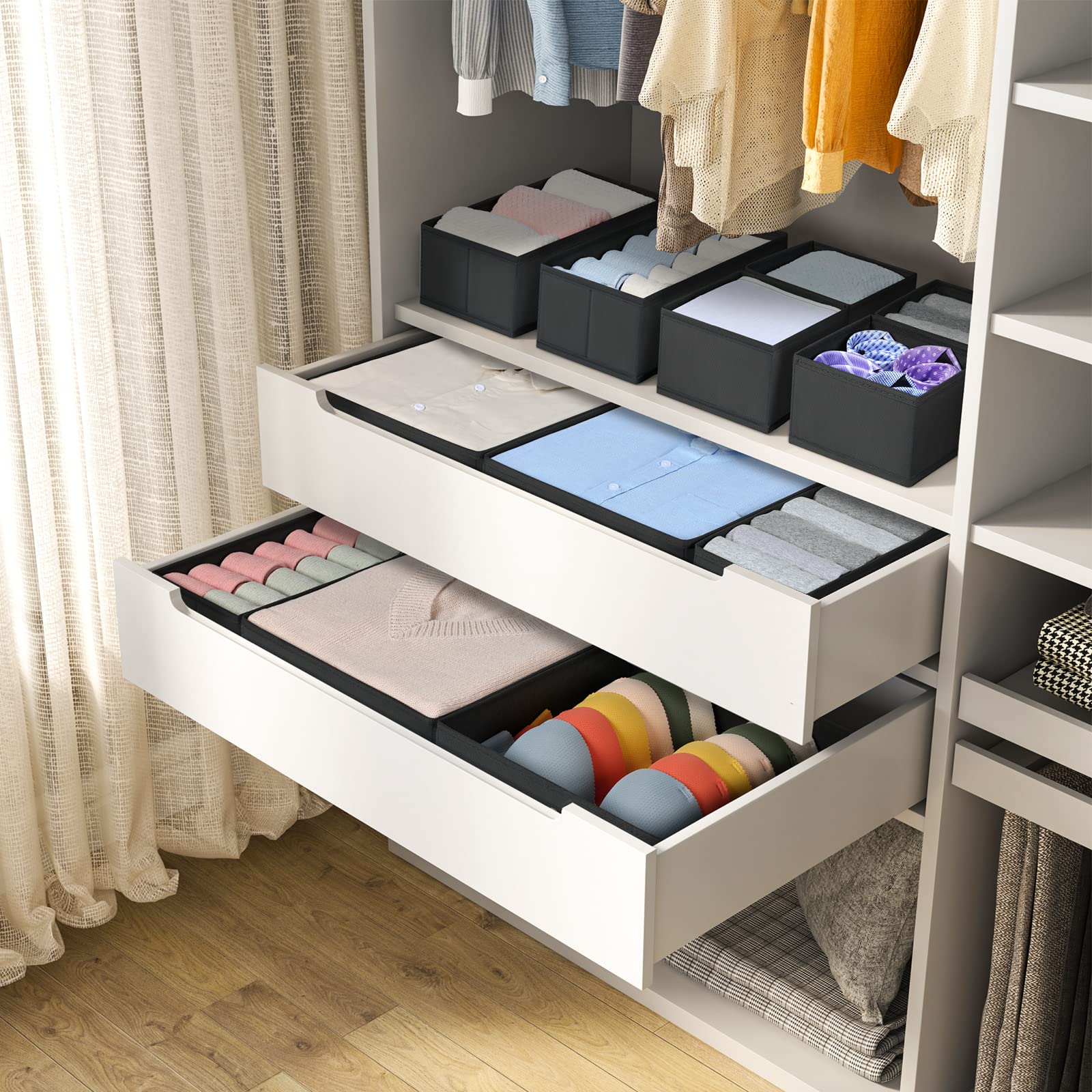 DIMJ organiseur posé dans une chambre illustrant rangement ordonné et esthétique