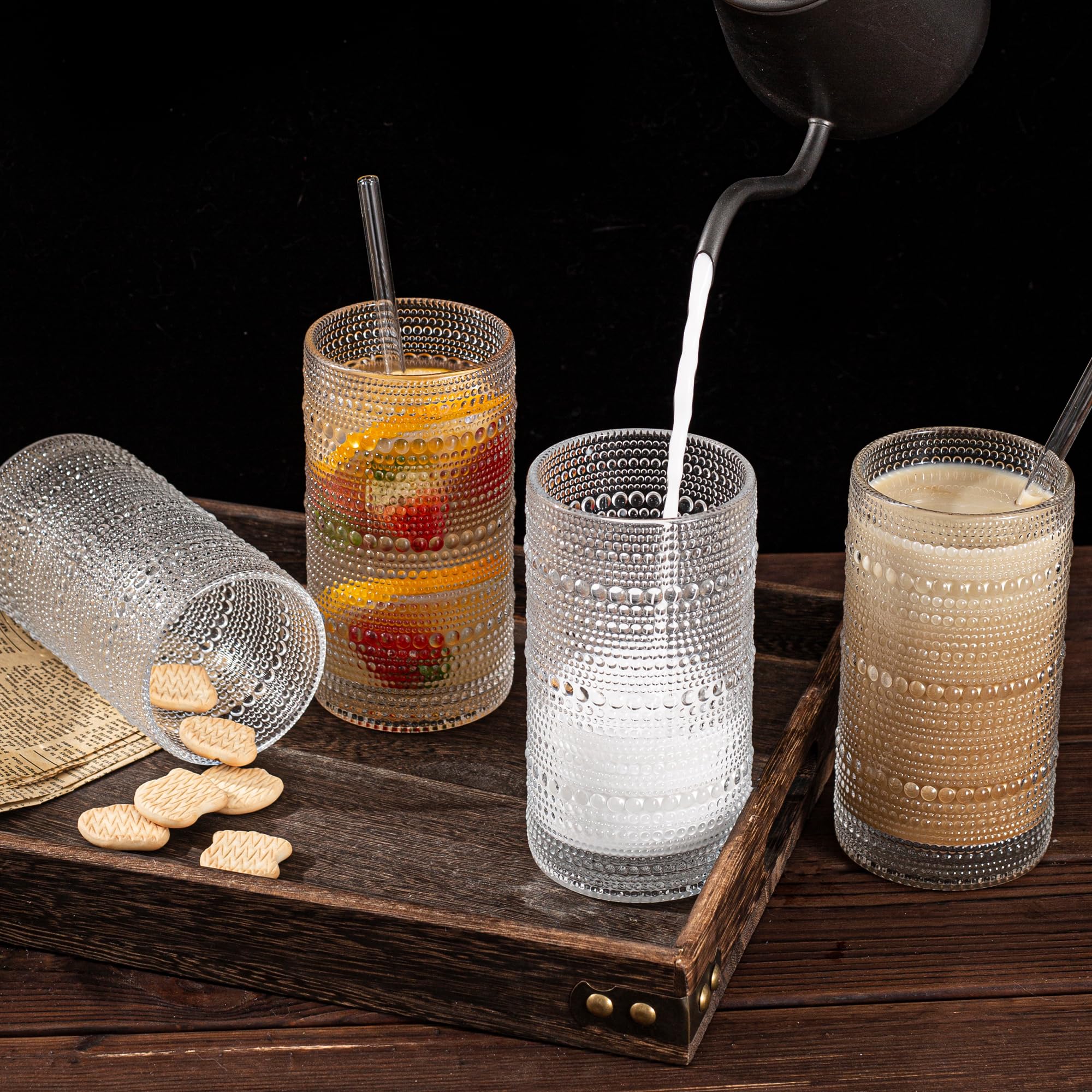 Dingerjar verre côte main pour visualiser la capacité 480 ml