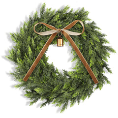 Dingion couronne cèdre face pour porte, apporte accueil festif durable