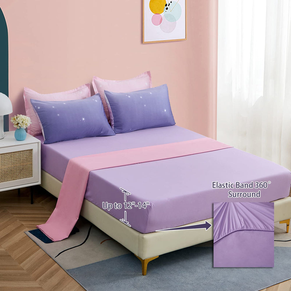 Dinjoy drap plat et drap housse montrant ajustement et finition nette