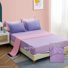 Dinjoy drap plat et drap housse montrant ajustement et finition nette