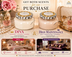 Diva & High Maintenance gros plan cire montrant la texture et diffusion régulière