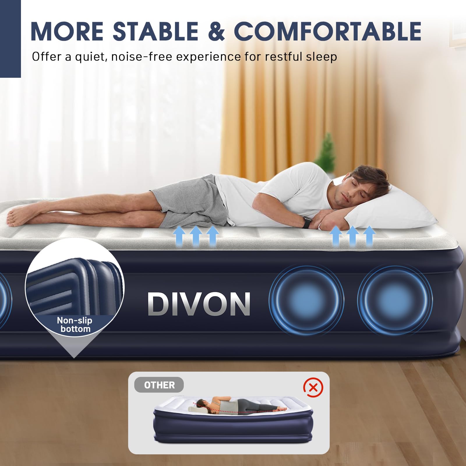 DIVON matelas installé en chambre d'amis, couchage accueillant