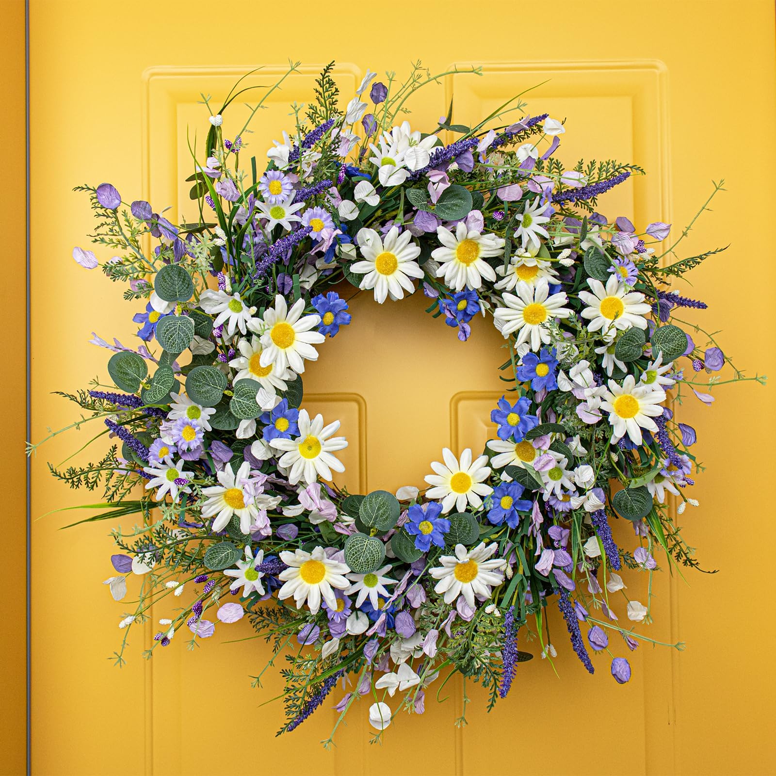 DIYFLORU couronne posée à côté d'un mètre illustre son diamètre 60 cm