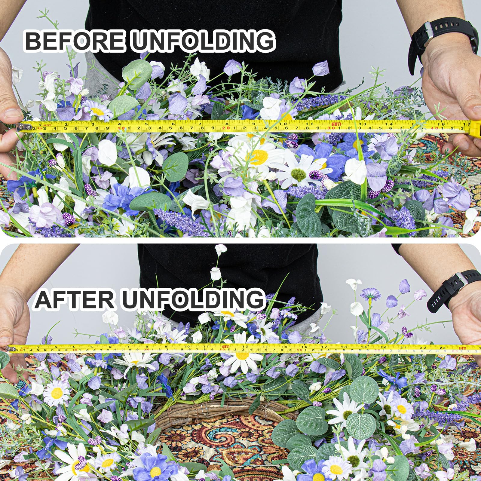 DIYFLORU couronne stylée sur mur intérieur sublime décoration saisonnière