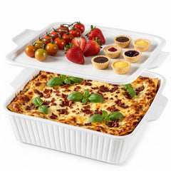 Dizada plat carré face montrant design élégant et cuisson homogène