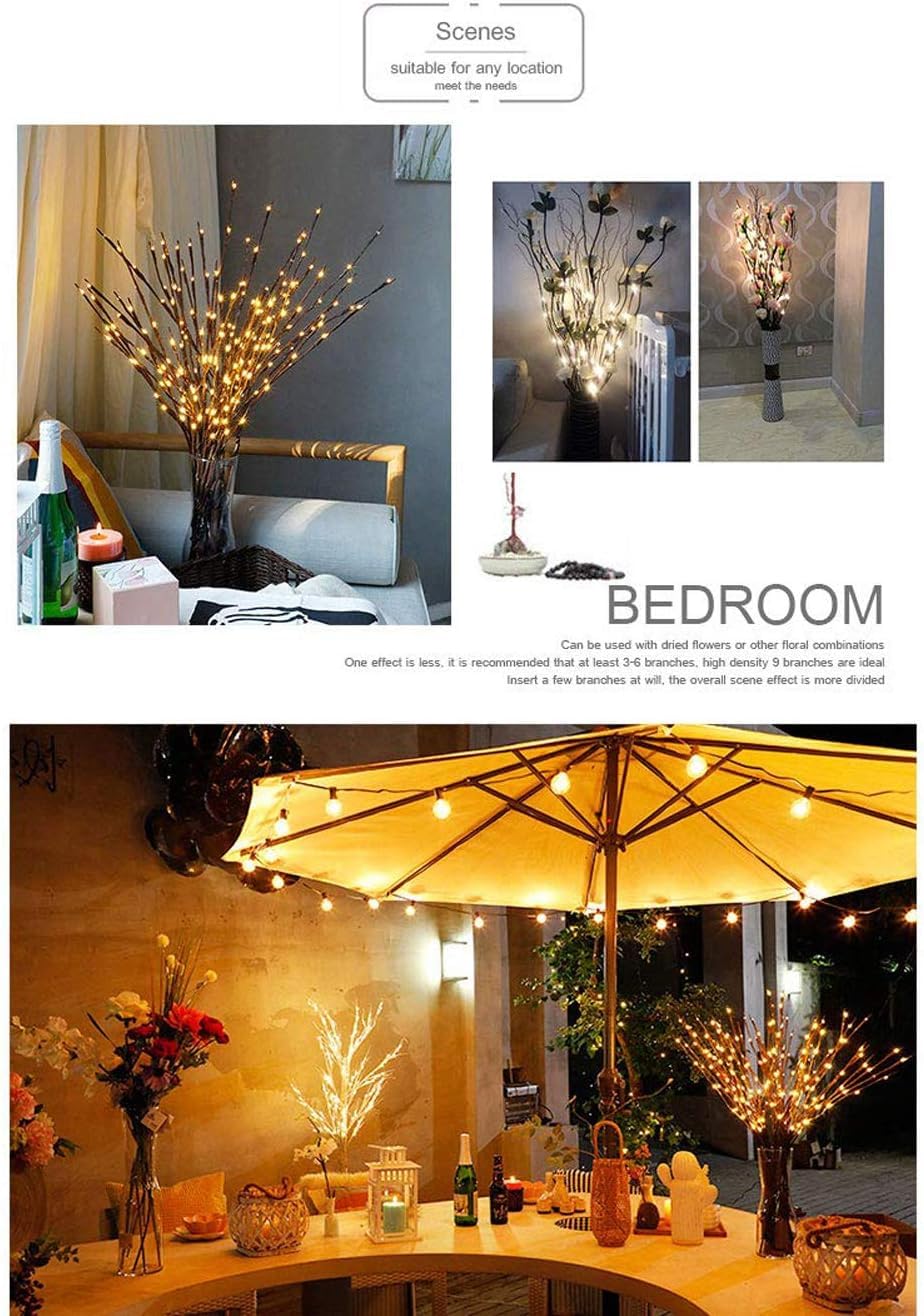 DK177 branches éclairant une table la nuit créant une ambiance intime