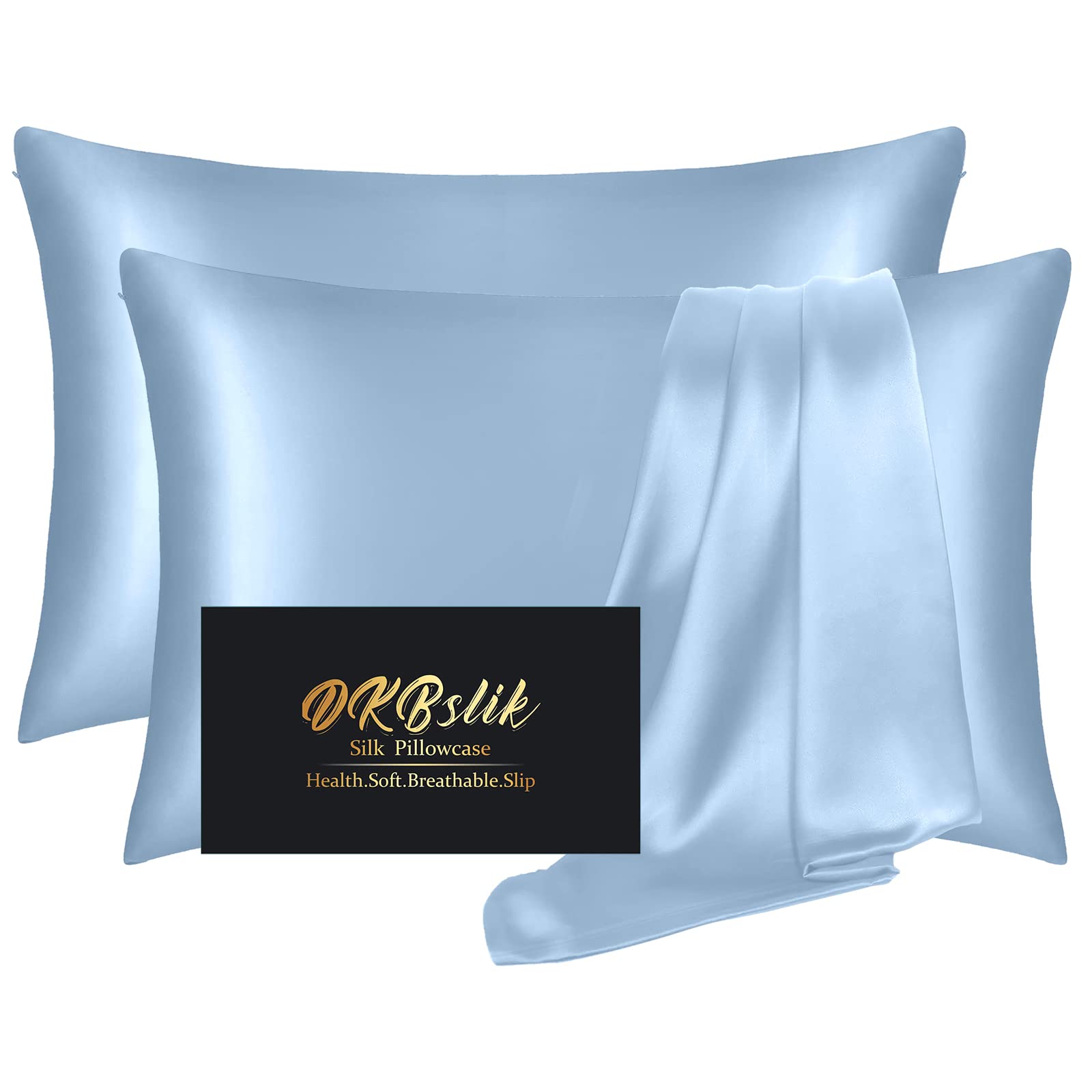 DKBslik taie d'oreiller face avant montrant couleur bleu brume et douceur