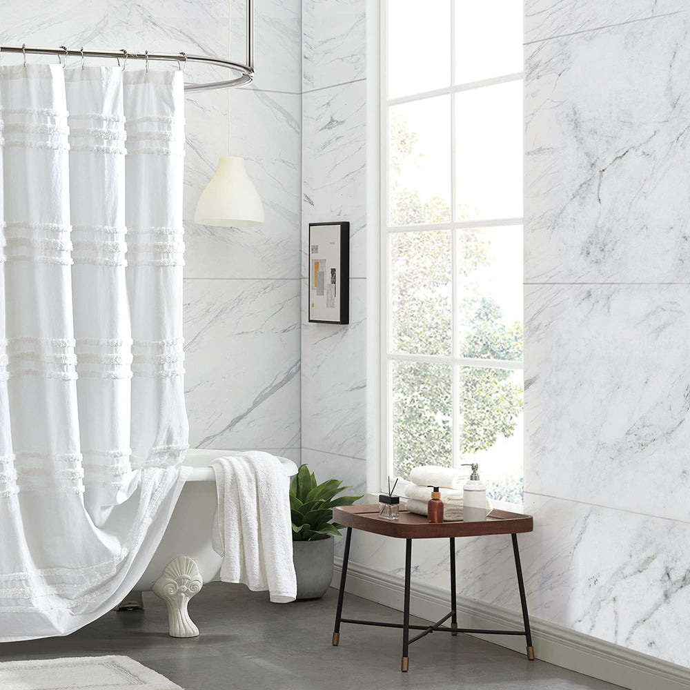 DKNY rideau comparaison d'échelle montrant les dimensions 72" x 72"