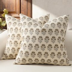 DKwizme housse devant motif floral Walnut apporte charme rustique