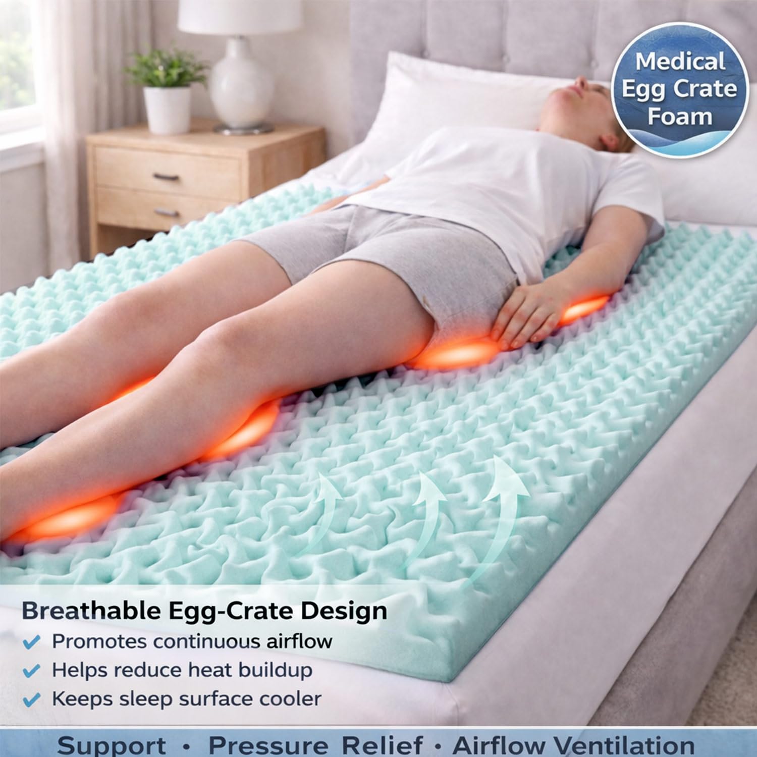 DMI surmatelas déroulé après réception montrant expansion en cours