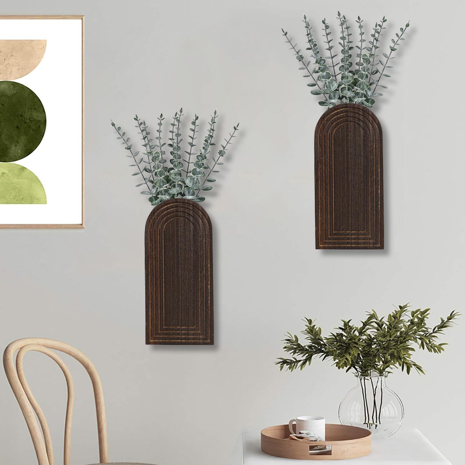 Dnnnii ensemble deux vases muraux créant composition murale équilibrée