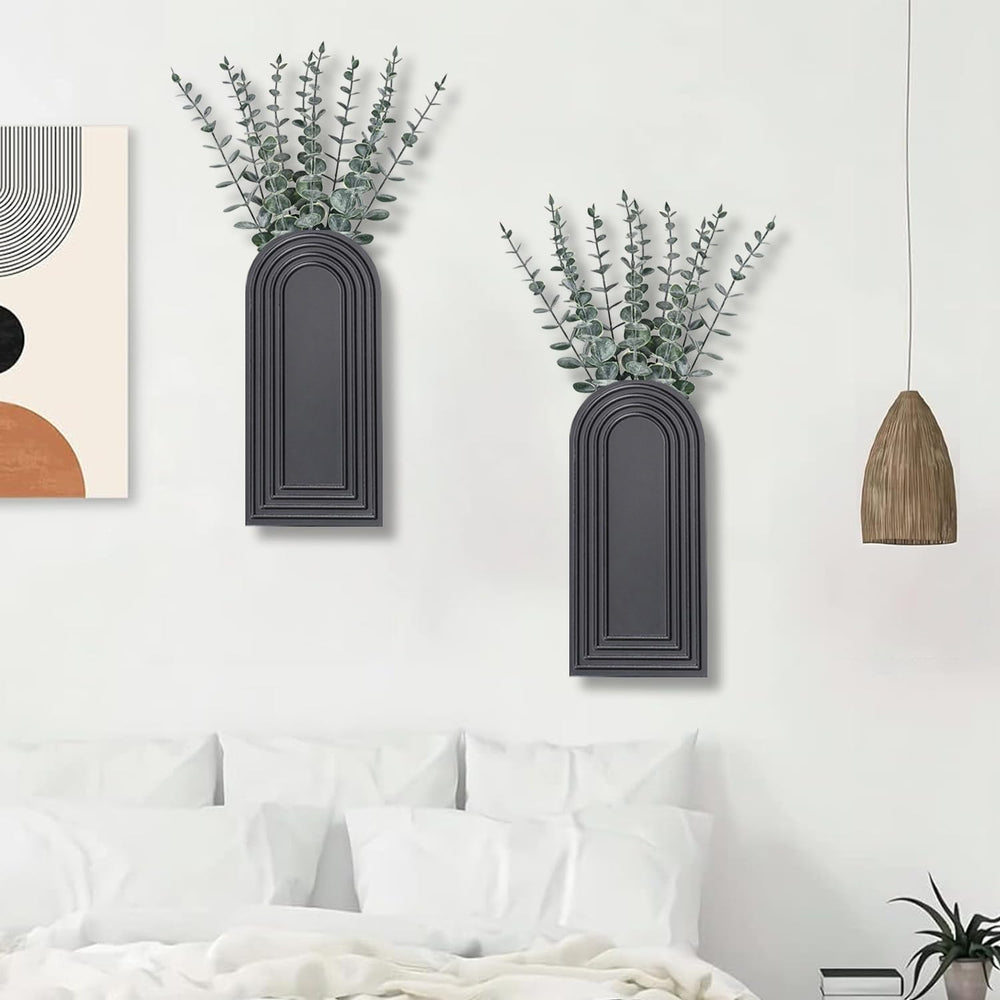 Dnnnii vase mural avec fleurs séchées, style boho durable