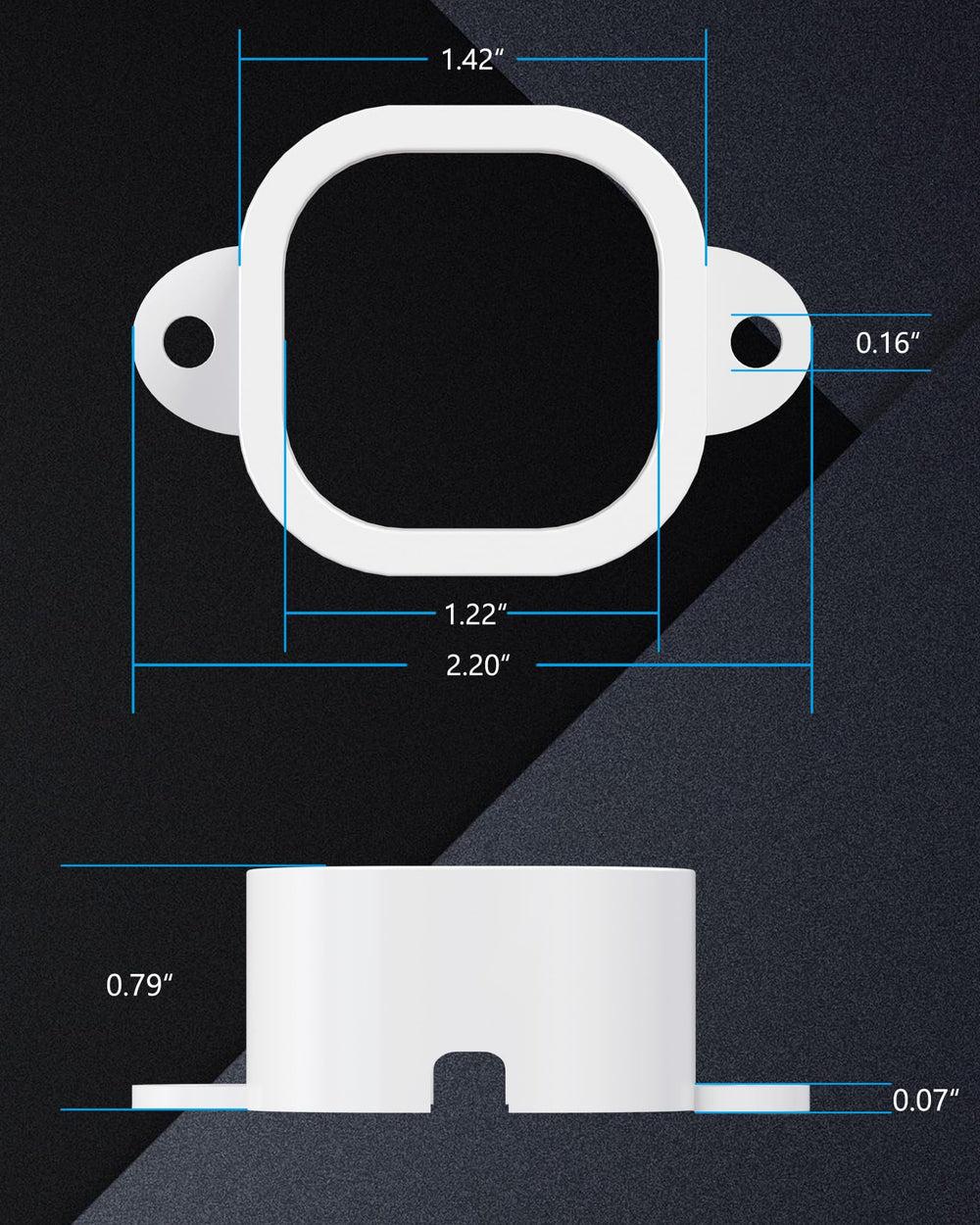 DNShorix clip détail PETG montrant matériau durable résistant météo