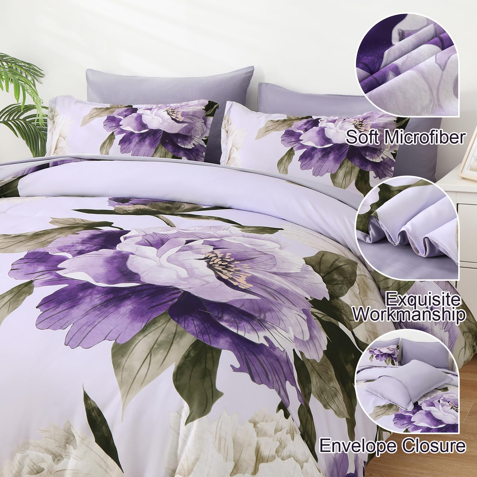 Dobuyly lit mis en scène style chambre montrant ambiance botanique
