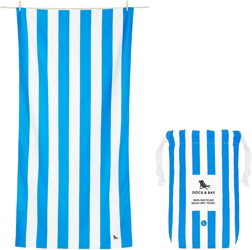 Dock & Bay serviette Cabana face montrant design rayé et gain de confort