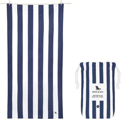 Serviette Dock & Bay Cabana Navy face avant rayures, look élégant