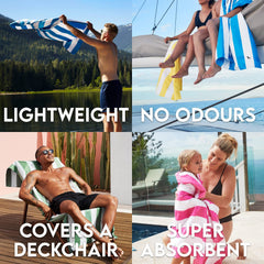 Dock & Bay serviette pliée dans son sac inclus, compacte pour voyage et rangement