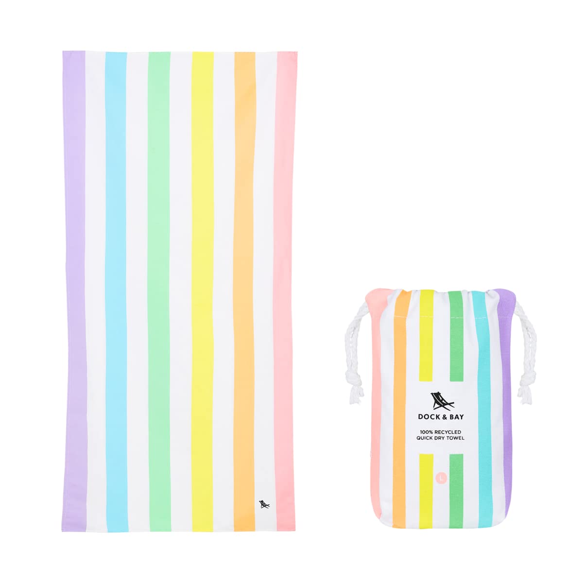 Dock & Bay serviette face montrant le motif Unicorn Waves et confort visuel