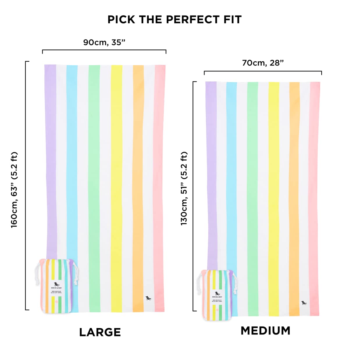 Dock & Bay gros plan du tissu DryQ montrant texture anti-sable et absorption