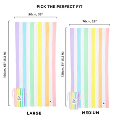 Dock & Bay gros plan du tissu DryQ montrant texture anti-sable et absorption