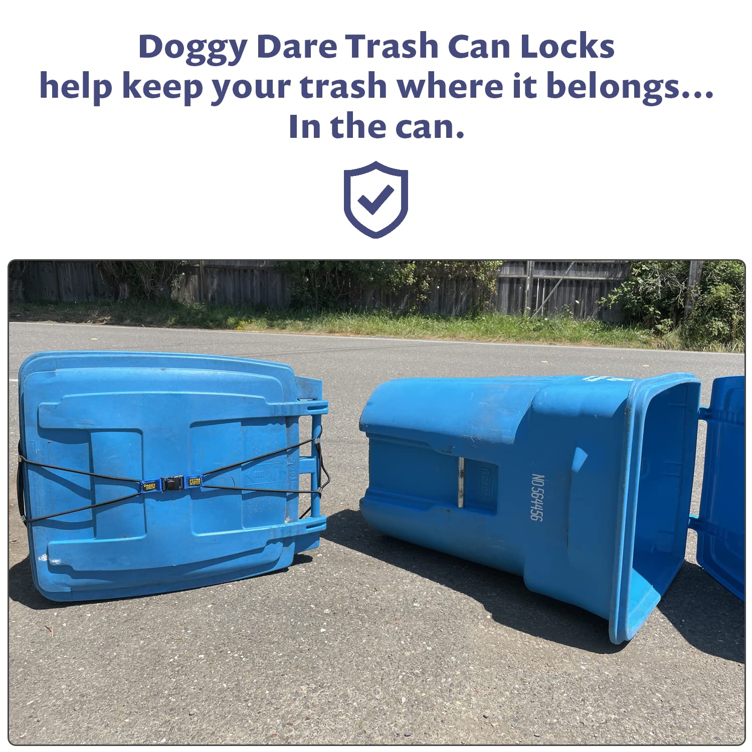 Doggy Dare deux verrous sur deux bacs, solution pour plusieurs poubelles
