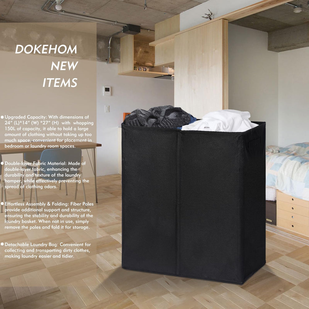 DOKEHOM panier avec couvercle fermé protège linge
