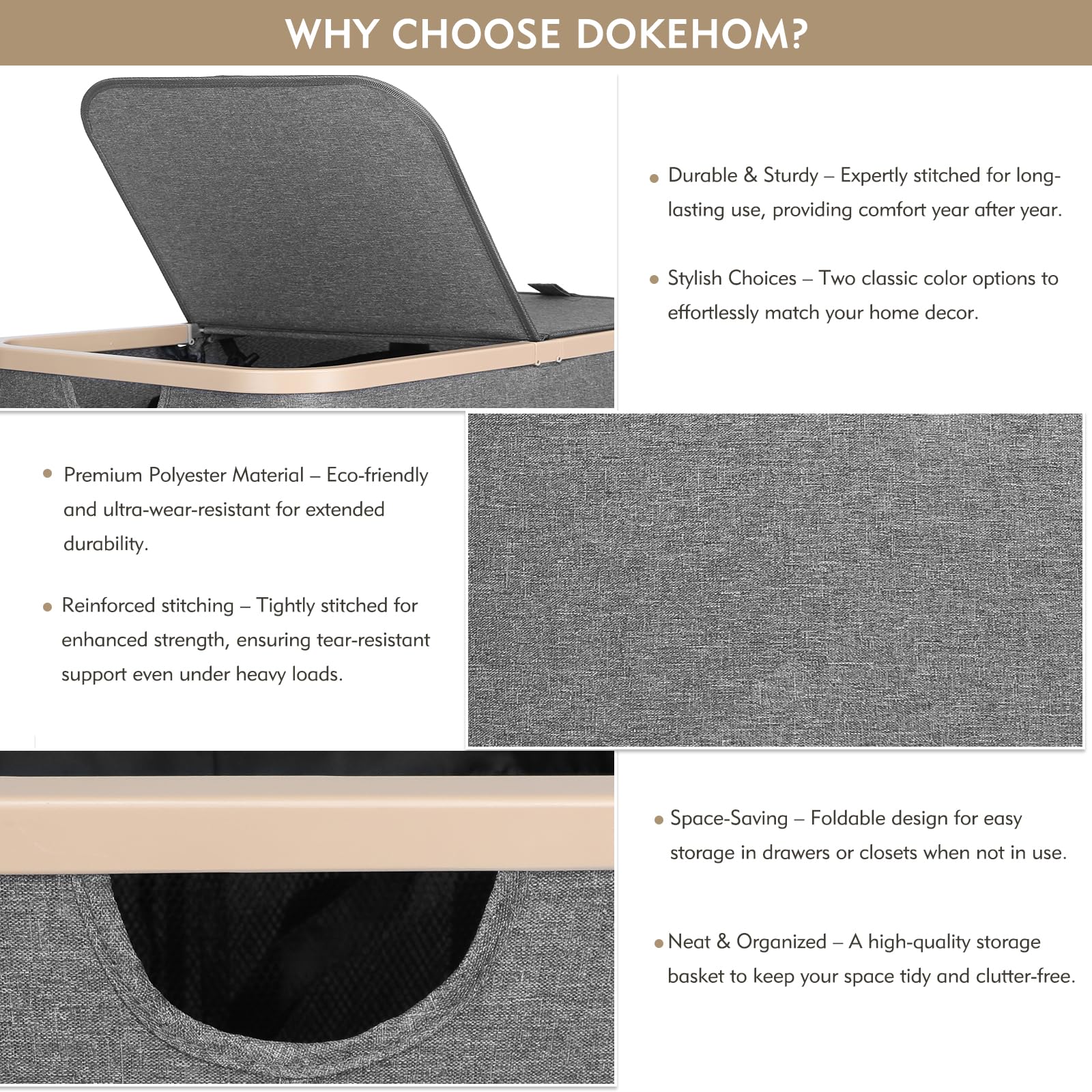 DOKEHOM panier dans chambre garde linge caché et décor harmonieux