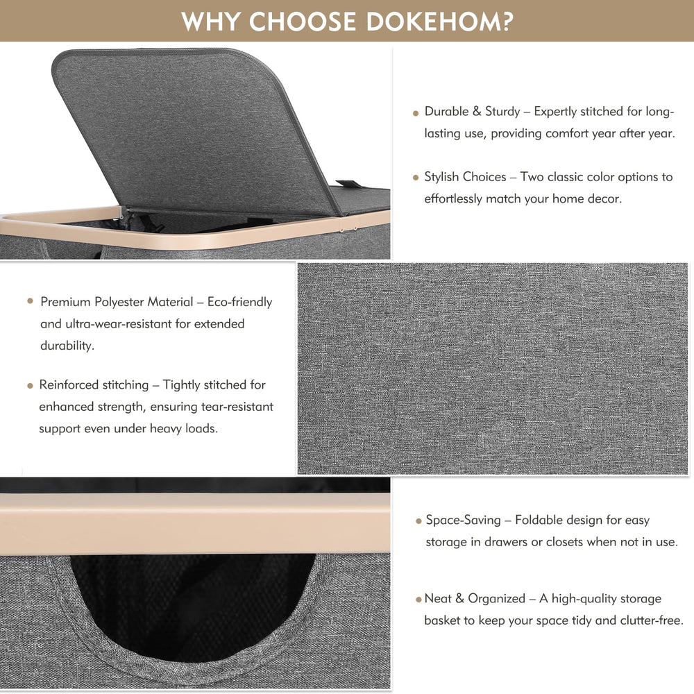 DOKEHOM panier dans chambre garde linge caché et décor harmonieux