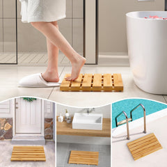 Domax tapis posé dans une douche moderne, finition qui sèche vite