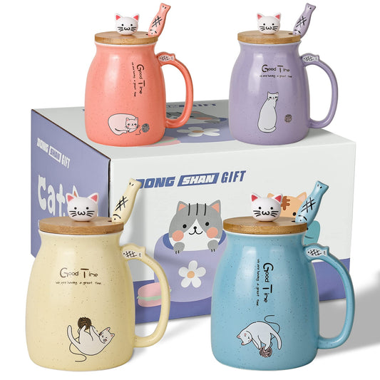 DONGSHANGIFT mug chat face avant montrant motif et anse ergonomique