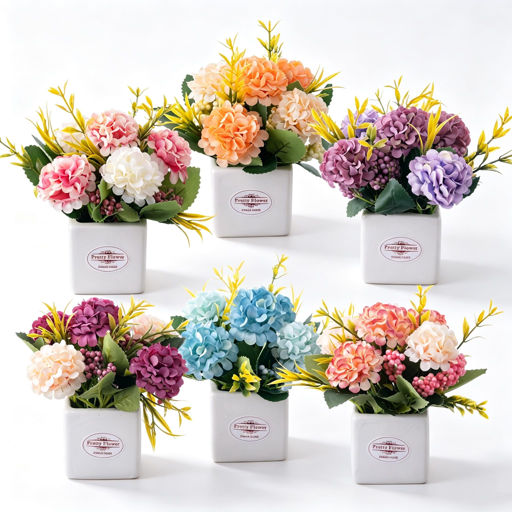 Donmills vue avant de l'ensemble hortensias avec pot, apporte couleur immédiate