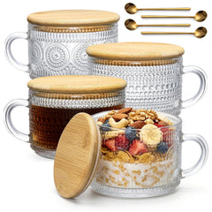 DOPUDO mug en verre face avant montrant design vintage et capacité utile