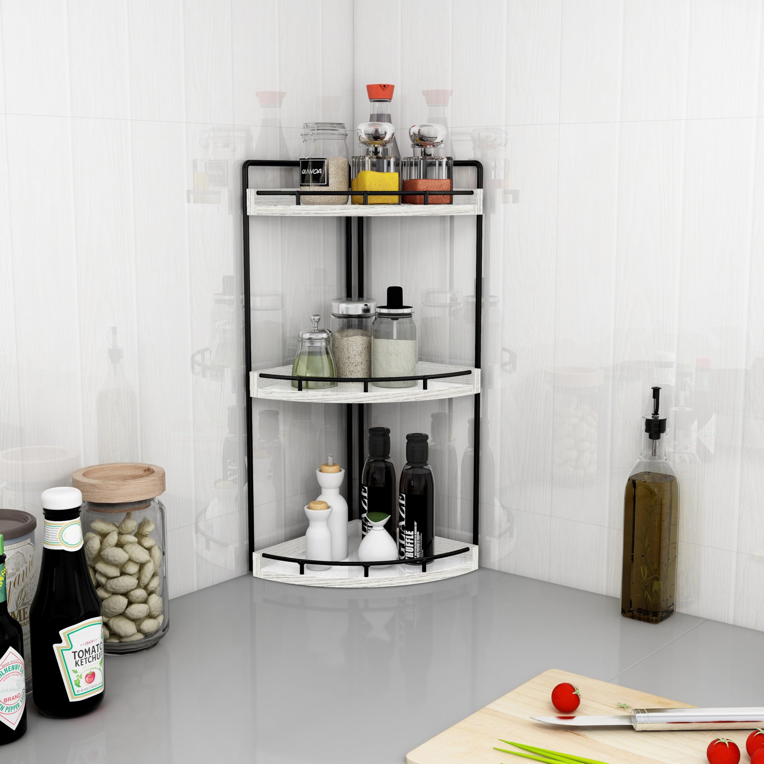 Dorhors étagère installée salle de bain optimisant comptoir et accès
