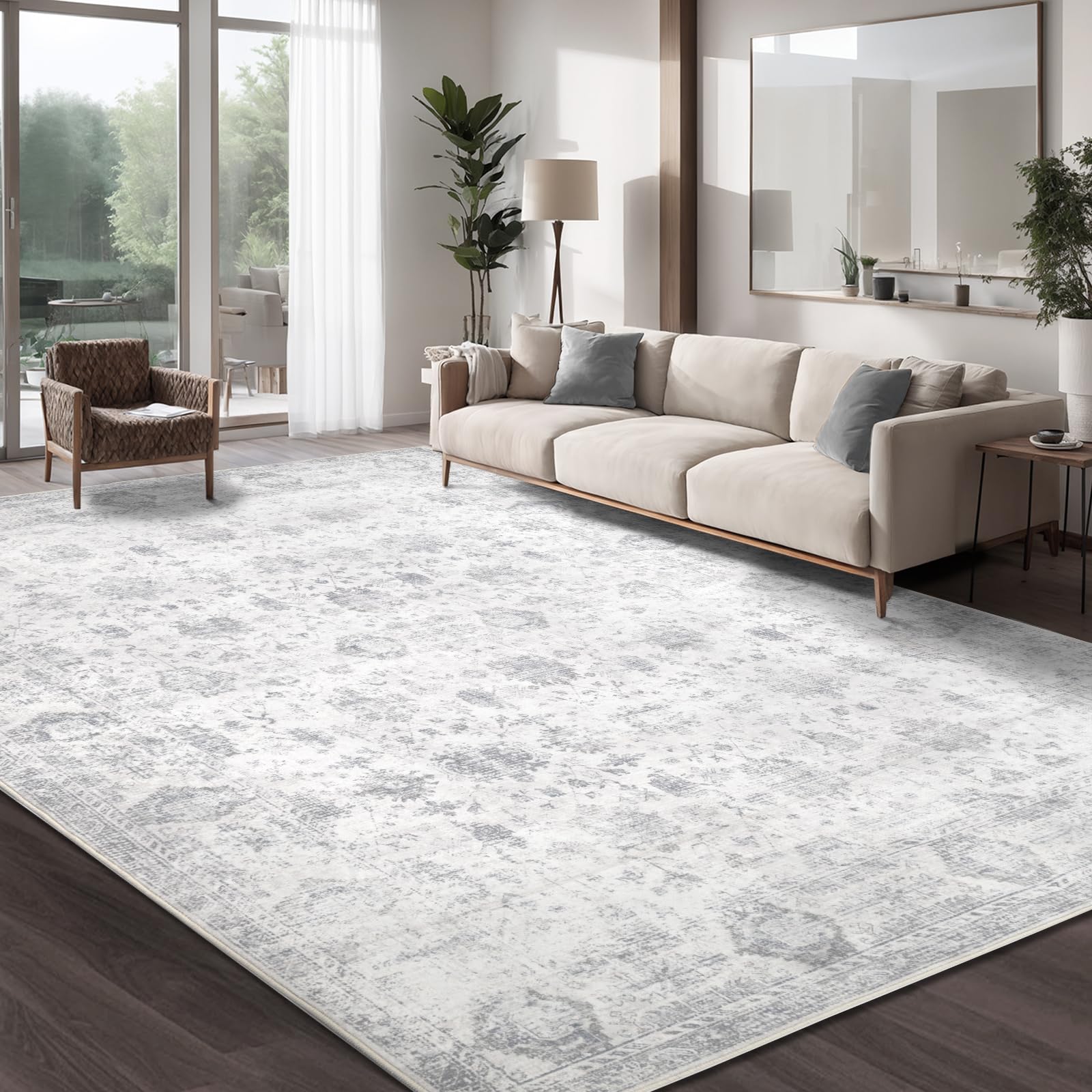 Dotiiorug tapis 8x10 face visible élégant effet bohème pour salon confortable
