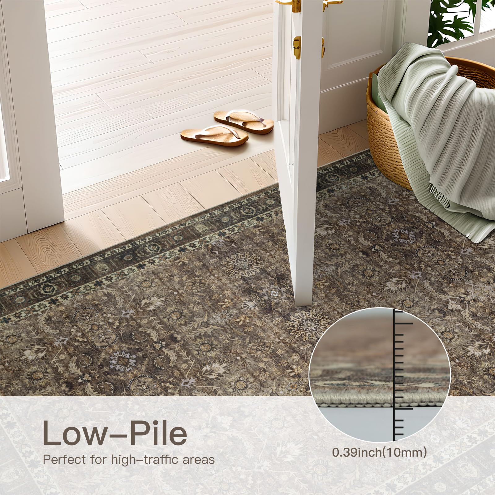 Dotiiorug tapis en salon complétant mobilier et créant zone confort